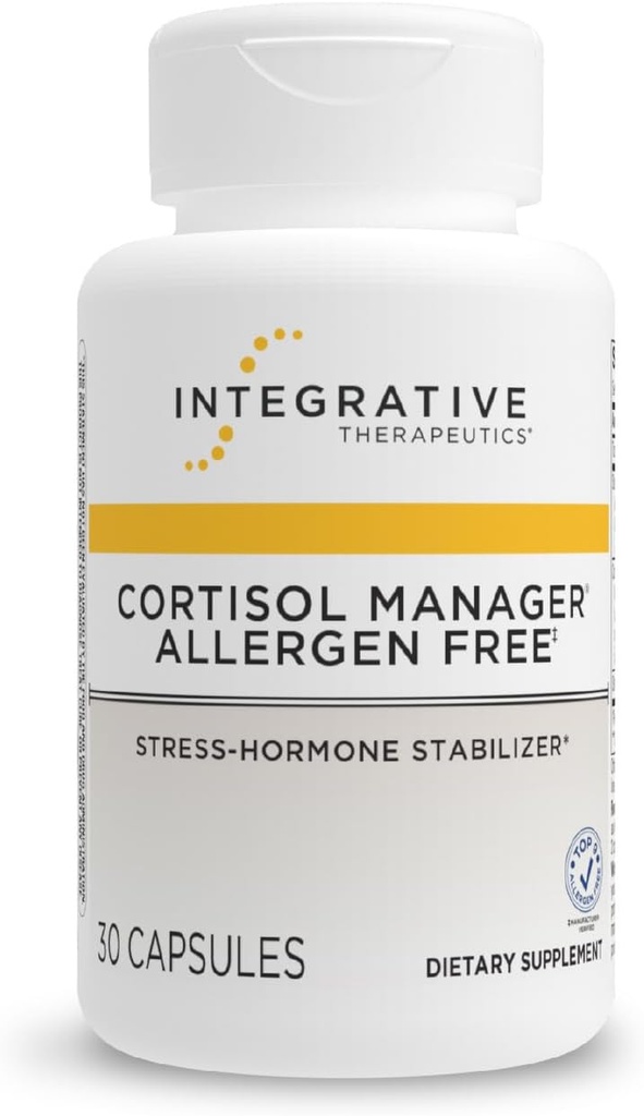 Allive Treatments Cortisol Manager Allergen Free - Adrenal Health Support Supplement for Health Stress Response* - Vegan, Non-Dairy & Gluten-Free - 30 Capsules (15 hizmet)