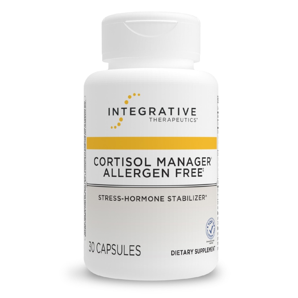 Integrative Pharmaceuticals Cortisol Manager Allergen Free - Adrenal Health Support Supplement for Healthy Stress Response* - Vegan, Non-Dairy & Gluten-Free - 30 Κάψουλες (15 Σερβιέτες)