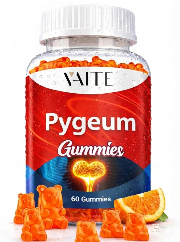 Pygeum Supplement Gummies 500 mg - Vegan Chewables with Africanum Bark Extract, Plant-Based Supplements for Male, Non-GMO Gluten-Free, Sugar-Free, Gelatin-Free, 60 Chews Gummy