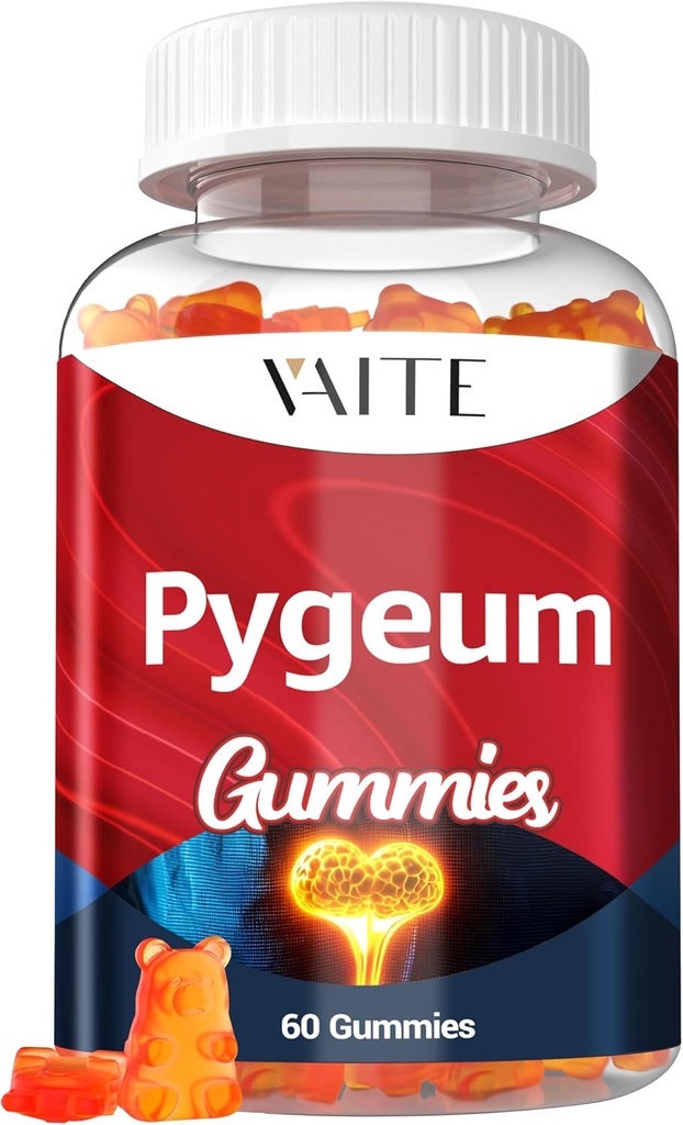 Pygeum Supplement Gummies 500 mg - Vegan Chewables with Africanum Bark Extract, Plant-Based Supplements for Male, Non-GMO Gluten-Free, Sugar-Free, Gelatin-Free, 60 Chews Gummy