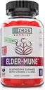 Zhou Elder-Mune Elderberry Gummies - Yaşlı Vitamin C ve çinko, Daily Immune Support Supplemenet for Women & Men, Chewable Natural Black Elder için Yetişkinler & Çocuklar 4 & Up - 60 Gummies
