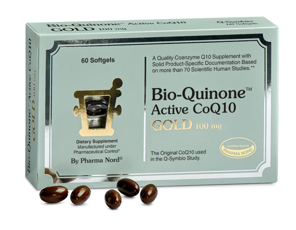 Pharma Nord Bio-Quinone Gold Coenzyme Q10 100 mg | The Original CoQ10 | High Abors, Backed by Research | Essential Anti foroxy, Heart Health and Ferttitude Support* | 60 Softgels