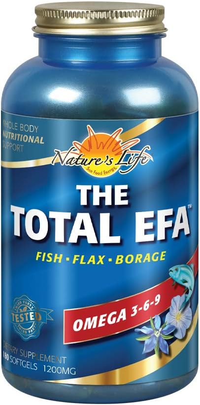 Η ζωή της φύσης Το συνολικό ιχθυέλαιο EFA w/organic flaxseed & Borage Oils 