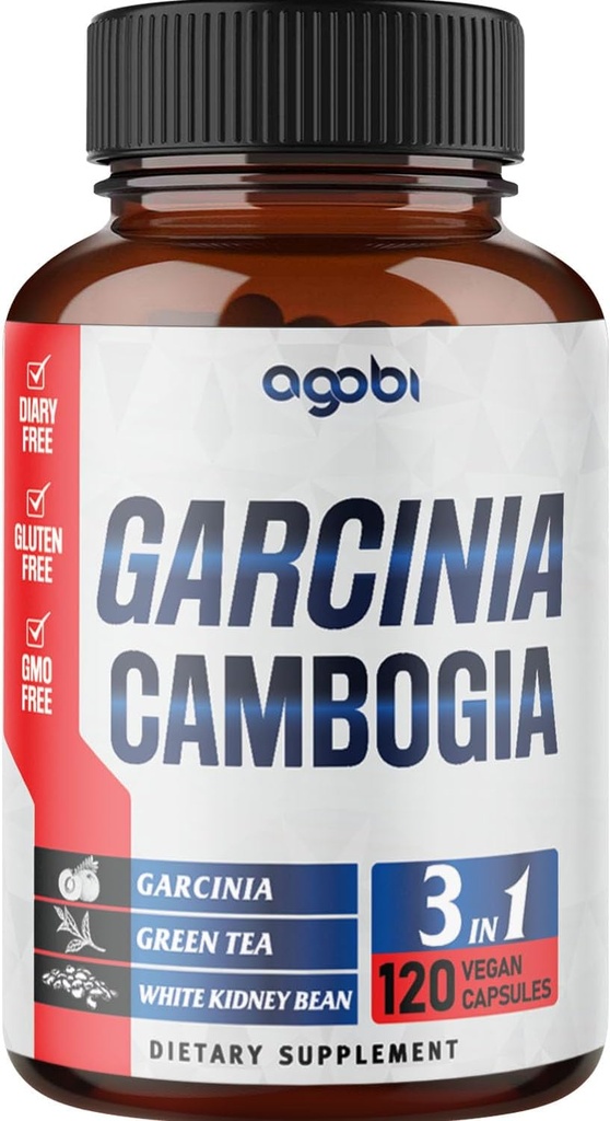 agobi 3in1 Garcinia Cambogia Extract Κάψουλες - 11200mg συμπλήρωμα βοτάνων για την υγεία του σώματος και την ανοσοποιητική υποστήριξη - αναμειγνύεται με οργανικό πράσινο τσάι & λευκό κοτόπουλο νεφρών - 120 κάψουλες Vegan - 2 Μήνες προσφοράς