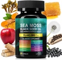Sea Moss 3000mg Κάψουλες Μαύρου Έλαιου Σπόρου 2000mg Ashwagandha Συμπληρώματα 1000mg Bladderwrack Turmeric Burdock & Βιταμίνη C & D3 Manuk Honey Dandelion Yellow Dock Chlorophyl ACV