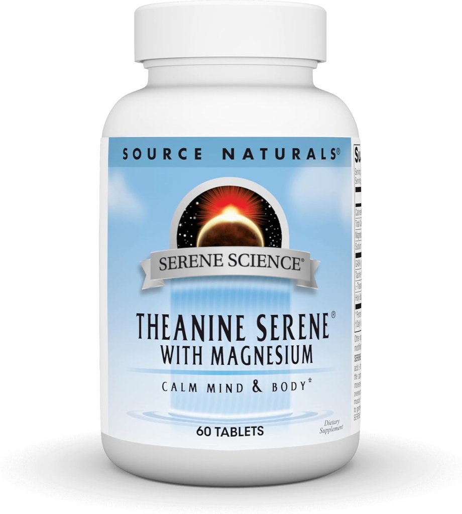 Source Naturals Serene Science L- Theanine με μαγνήσιο και GABA - 60 δισκία