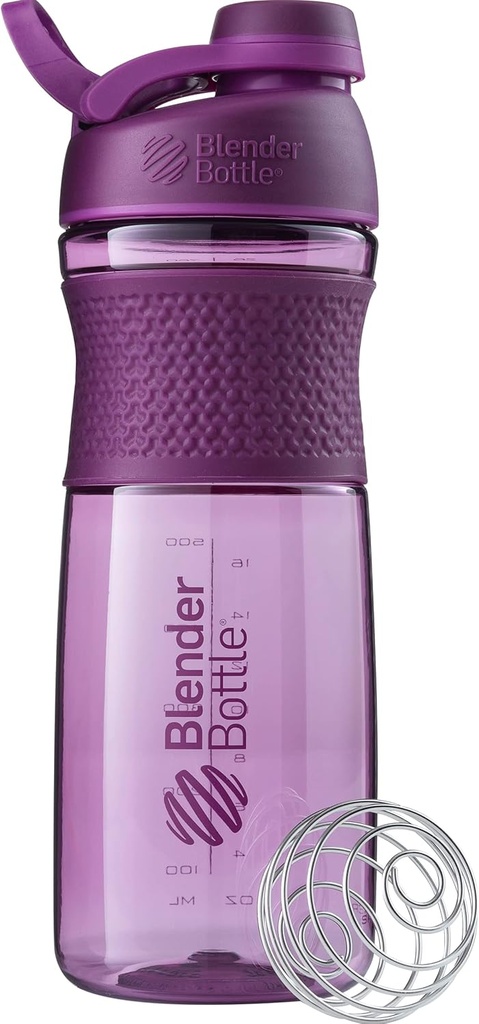 BlenderBottle SportMixer Shaker Şişe Protein Shakes ve Pre Workout, 28-Ounce, Plant