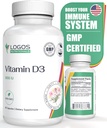 D3 Supplement - D-5000 IU - Sağlıklı Kemikleri, Dişleri, Kasları, Cardiovascuları ve Immune Function - Dairy-Free, Soy-Free - 60 Capsules