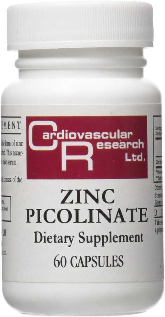 Cardiovascular Araştırma çinko Picolinate Capsules, 60 Kont