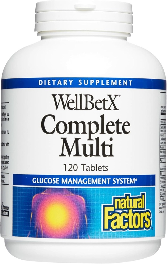 WellBetX Doğal Faktörler Tarafından Çok Tamamlandı, Sağlıklı Karbohidrat Metabolism, 120 tablet, 120 Tablet