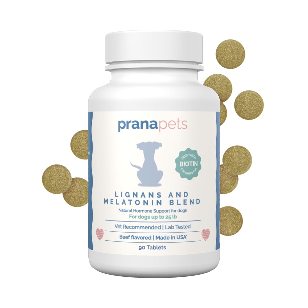 PranaPets Lignans & Melatonin ile Biotin Blend Natural Aids in Relieving Eyes of Cushing's in Dogs up to 25 lb | Sağlıklı Denge ve Genel Şey Tanımlama
