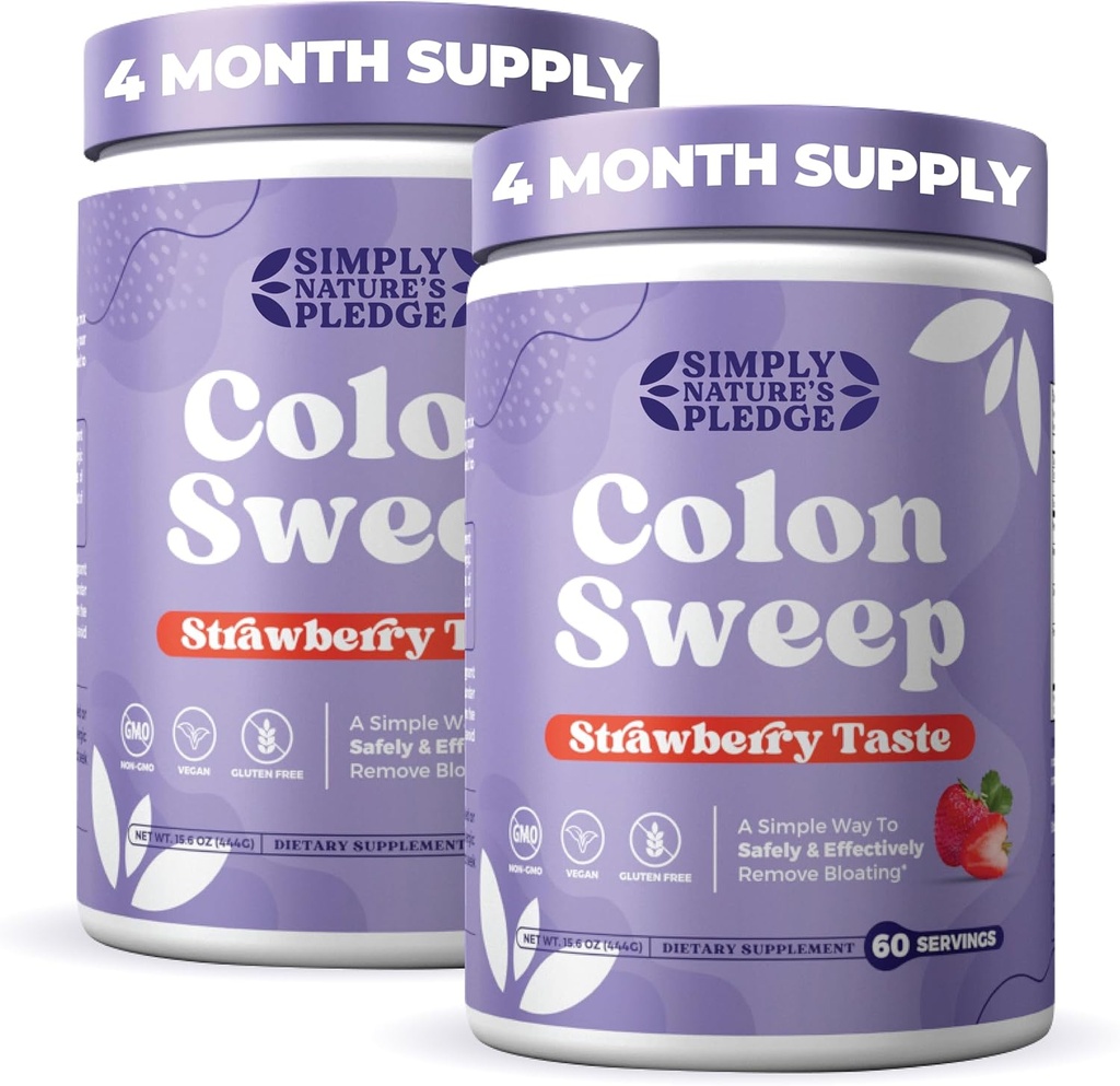 ColonSweep Psyllium Husk σκόνη καθαρισμού του παχέος εντέρου - Vegan, συμπλήρωμα ινών χωρίς γλουτένη - Ασφαλής καθαρισμός του παχέος εντέρου για την ανακούφιση της δυσκοιλιότητας, Bloating Relief & Gut Health -16 OZ (60 εξυπηρετεί) - 2 Pack