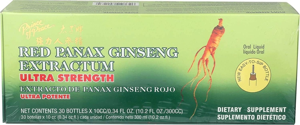 Prince of Peace Red Panax Ginseng Extractum Ultra Strength, 2 Pack - 60 μπουκάλια, 0,34 fl. oz. Κάθε – εγκεφαλική ενίσχυση