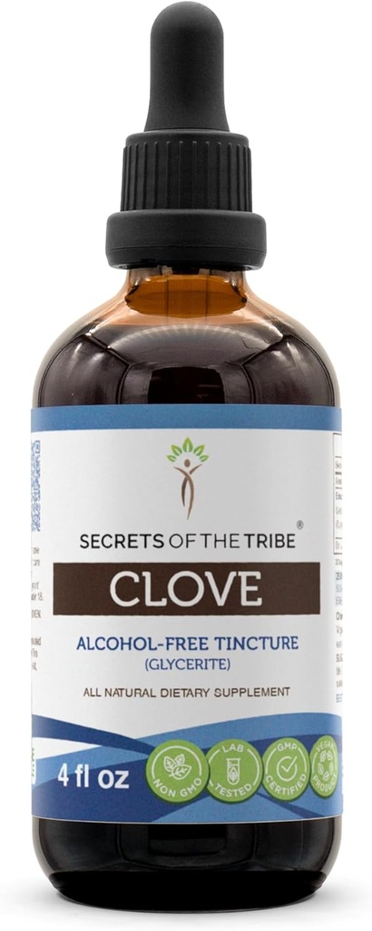 Kabil Clove Tincture Alkol Özgür Sıvı Ekstraksiyonun Sırları, Clove (Syzygium Aromaticum) Kuru Çiçek Buds (4 FL OZ)