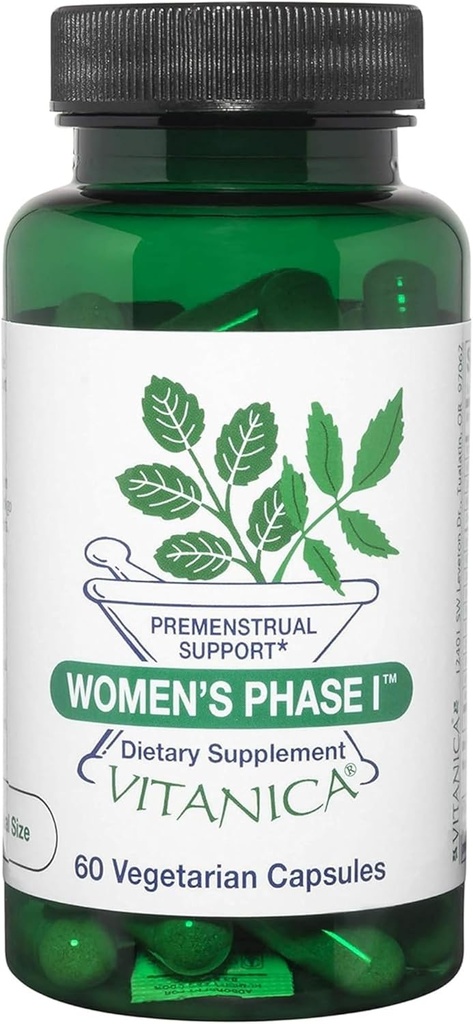 Vitanica Women's Stage I, Premenstrual Support, Vegan, 60 Capsules