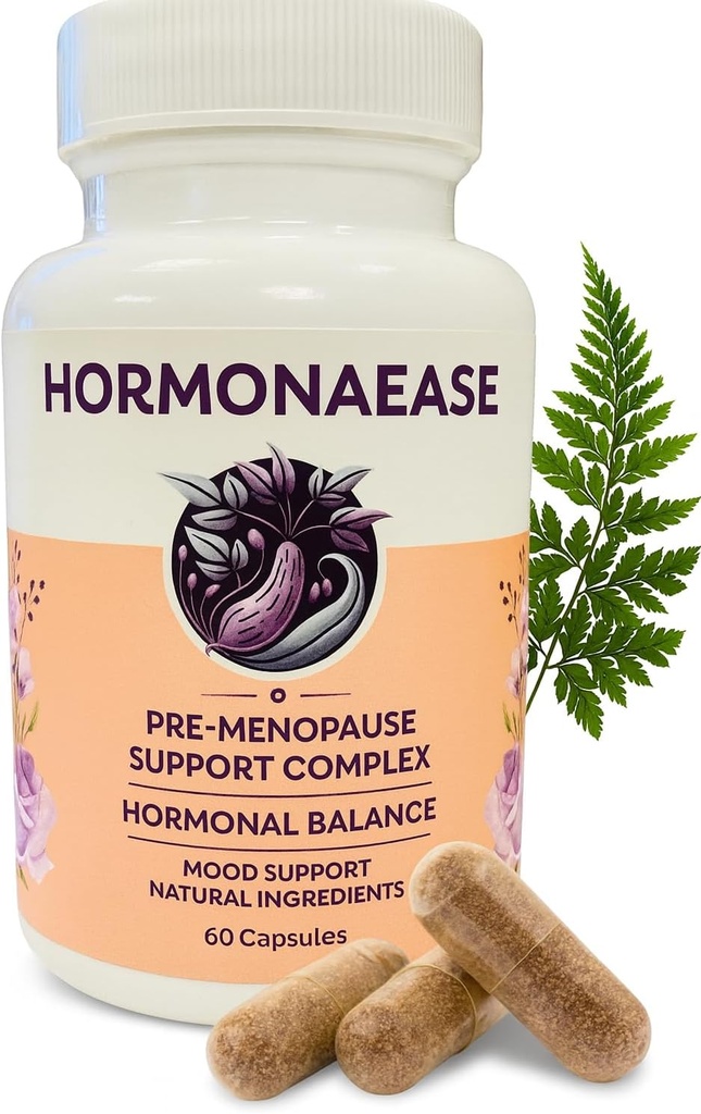 HormonaEase Women's Wellness Supplement – Vegan Hormonal Balance, Mood & Energy Support with Maca Root & Dong Quai