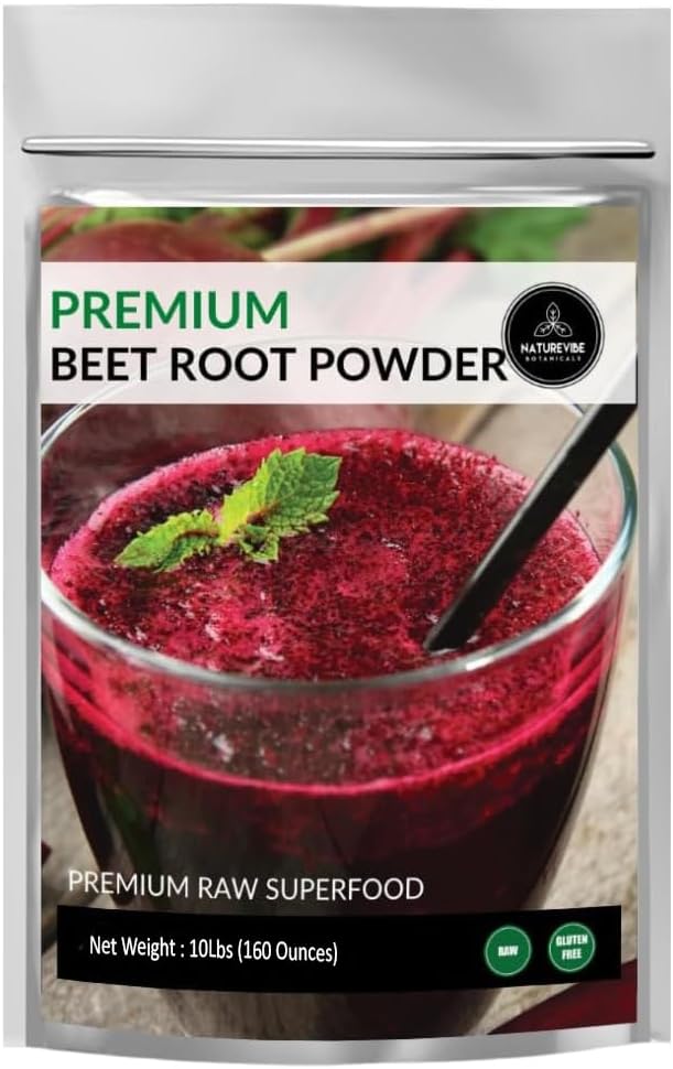 Naturevibe Botanicals Premium Beet Root Toz, 10lbs | Raw ve Non-GMO | Bulk Bag (160 ounces)