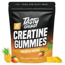 TASTY GAINS Kretine Gummies - 90g of Kretine Monohidrat - Workout Supplements - Build Muscle & Boost Strength for Men & Women - Made in USA - Non GMO - Vegan (Large, Pineapple Mango)