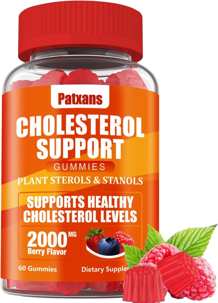 1 Pack Cholesterol Support Gummies, Concing 2000MG of Plant Sterols & Sterols, Cholesterol Complex Gummies, Support Health Cholesterol Levels, Energy Support, Karma Berry Flavor, 60 Counts