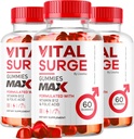 (3 Pack) Vital Cerrahı - Men Gummies için Vital Cerrahı, Vital Vita Cerrah Max Maksimum Güçlü 1050 MG, VitalSurge Supplement Support Gummy Advanced Formula, Premium Vitamin Gomitas (180 Gummies)