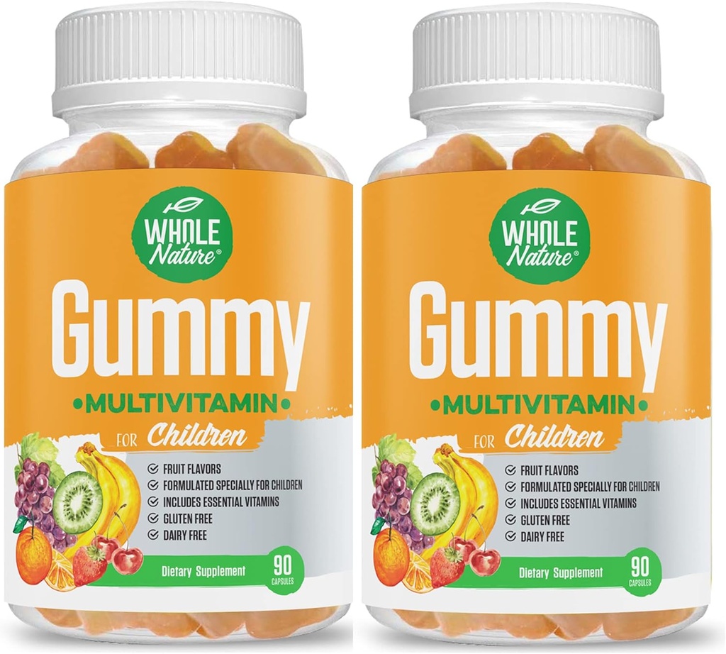 Çocuk Vitaminleri - Genel Sağlık için Günlük Temel Çocuklar ve Mineralleri Tamamlayın, 90 Gummies Tamamlar Meyve Flavor, Yapay Şeker, Süt ve Gluten Ücretsiz (2)