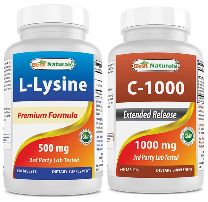 En İyi Doğallar L-Lysine 500 mg & Vitamin C 1000 mg