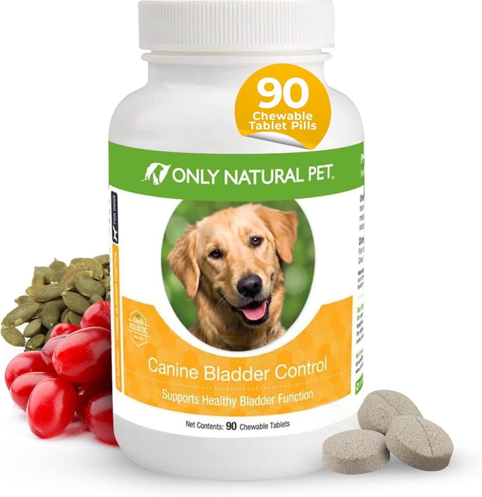 NATURAL PET Canine Bladder Control - Senior Dog Care Supplement - UTI, Urinary Tract Health, Incontinence Support w/Cranberry Extract | Pills, Vitaminler, 90 Chewable Tabletler (Doğal Türkiye)