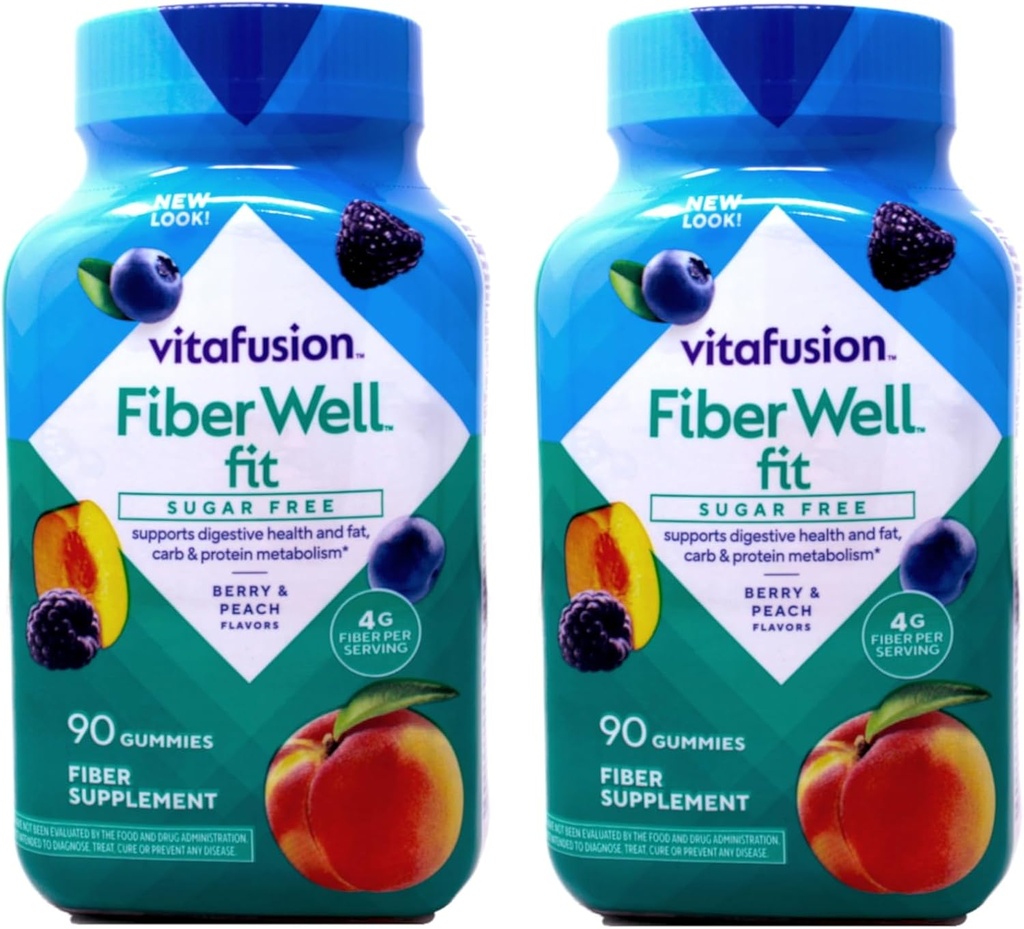 Vitafüzyon Fiber Well Fit Sugar Free Gummies - 90 ct, Pack of 2