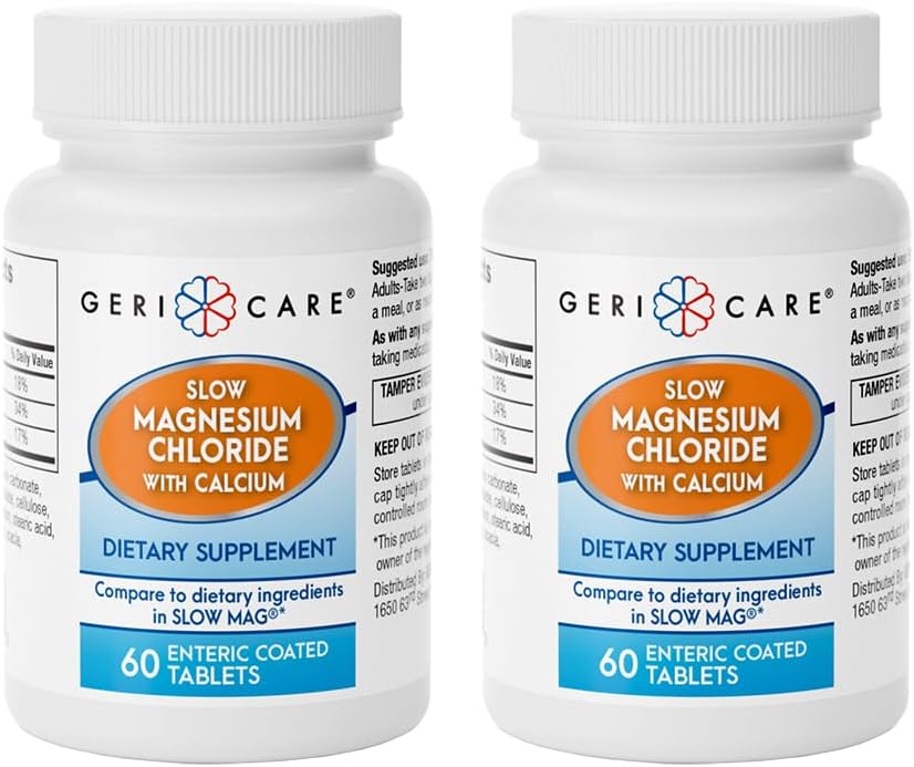 Backcare Slow Magnezyum Klorid | Tore | Beslenme Supplement | 60 Kont Şişe (Pack of 2)