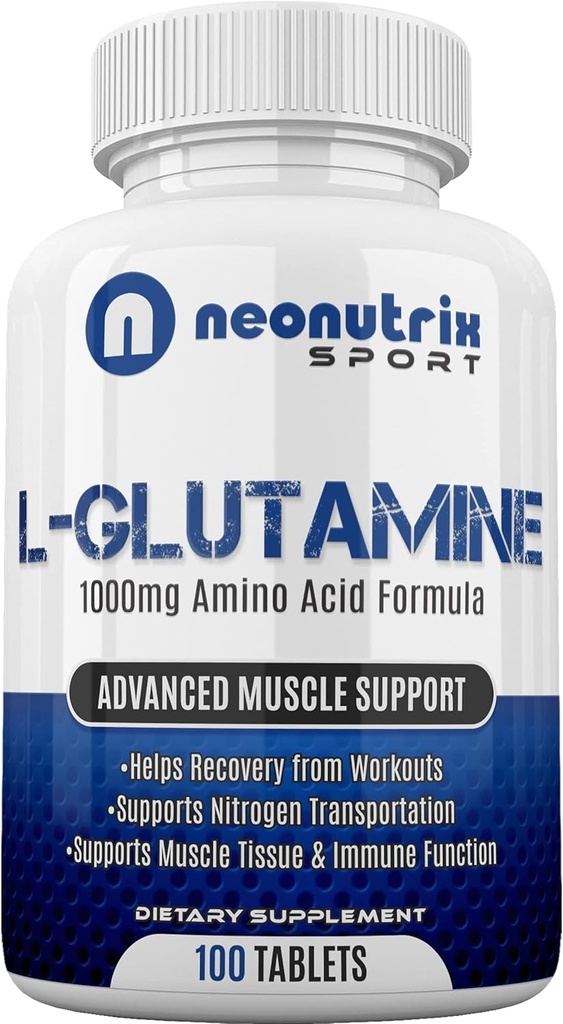 L-Glutamine 1000mg κάψουλες αμινοξέων μετά την αποκατάσταση προπόνηση συμπλήρωμα για το ανοσοποιητικό, Digestive & Gut υποστήριξη Μεταφορέας αζώτου για την αποκατάσταση των μυών & την αντοχή για άνδρες και γυναίκες από Neonutrix Sport