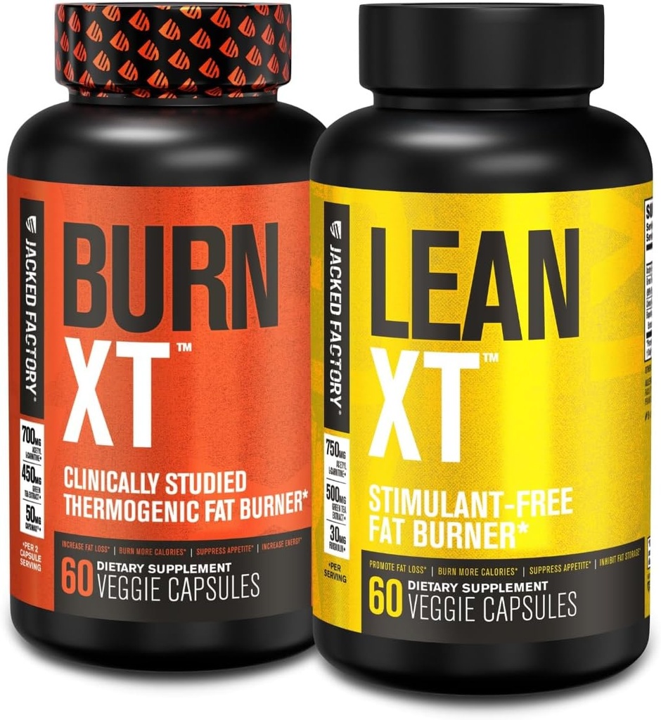 Jacked Factory Burn XT Termogenic Fat Burner & Lean XT Caffeine Ücretsiz Kilo Kaybı Tamamlandı