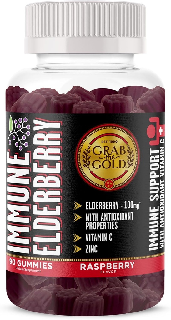 Altın Yaşlı Gummies'i C & çinko ile tut | Immune Support Gummies, Vegan, Gluten-Free | 45 Day Supply