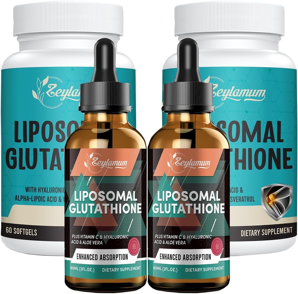 Liposomal Glutathione 2 Συσκευασία & Liposomal Glutathione Liquid 2 Συσκευασία