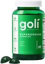 Goli SuperGreen Vitamin Gummy - 60 Kont - Temel Vitaminler ve Mineraller - Plant-Based, Vegan, Gluten-Free & Gelatin Free - Health from within, Pack of 1