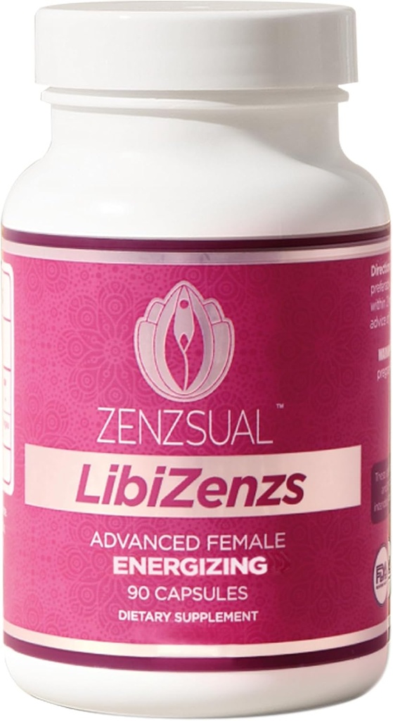 ZENZSUAL Libizenzs – Plant-based ενεργειακό συμπλήρωμα υποστήριξης για τις γυναίκες – Καφεΐνη-δωρεάν με Maca Root, Ashwagandha & Ginseng – Υποστηρίζει την καθημερινή Σταμίνα, Focus & Well-Being – 90 Vegan κάψουλες