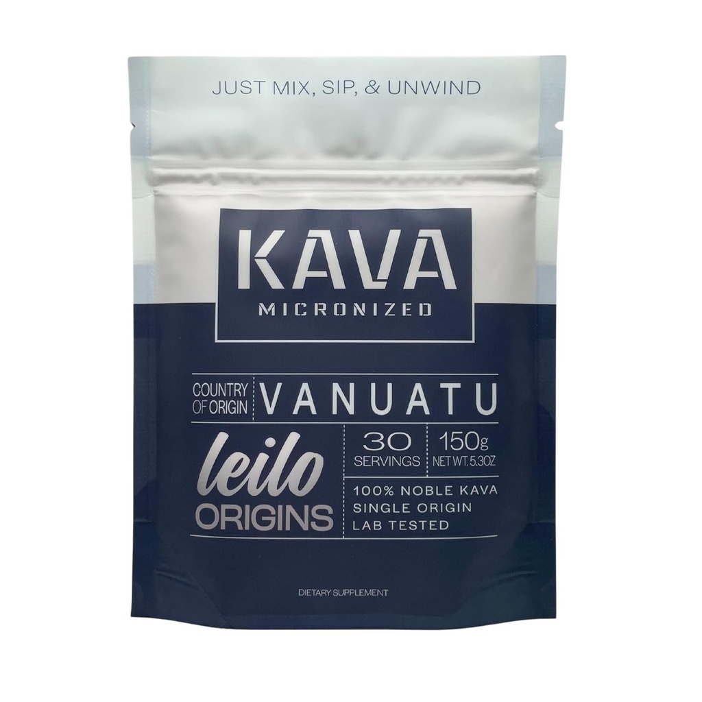 Leilo Instant Mix Micronized Kava Toz | Vanuatu | Just Mix & Serve to Support Stres ve Rahatlama (150 Grams | 30 Hizmet)