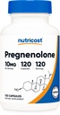 Nutricost Pregnenolone 10mg, 120 Κάψουλες - Μη ΓΤΟ, Χωρίς γλουτένη, Κηπευτικές Κάψουλες