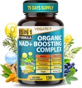 VEGATOT NAD+ Boosting Kompleksi - Kadınlar ve Erkekler için NAD Supplements 15in-1 Formula with Resveratrol Turmeric Quercetin Rosemary Bilberry Sage Green Tea