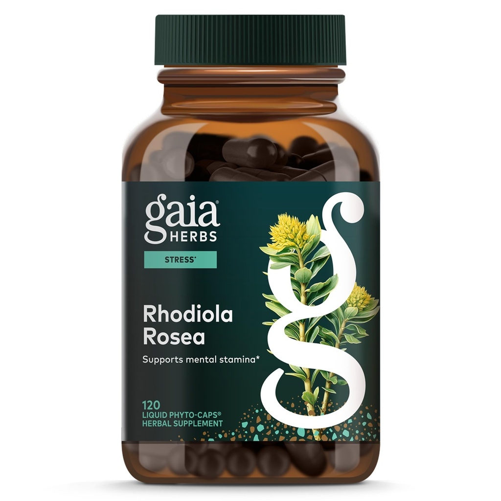 Gaia Herbs Rhodiola Rosea - Stres Desteği Sağlıklı Stamina & Endurance'ı desteklemek için geleneksel olarak - Sibirya Rhodiola Kökleri* - 120 Vegan Sıvı Phyto-Capsules (60-Day Supply)