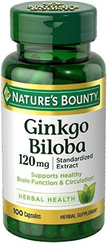 Nature's Bounty Ginkgo Biloba 120 mg, 100 Capsules (Gradenin Paketi)