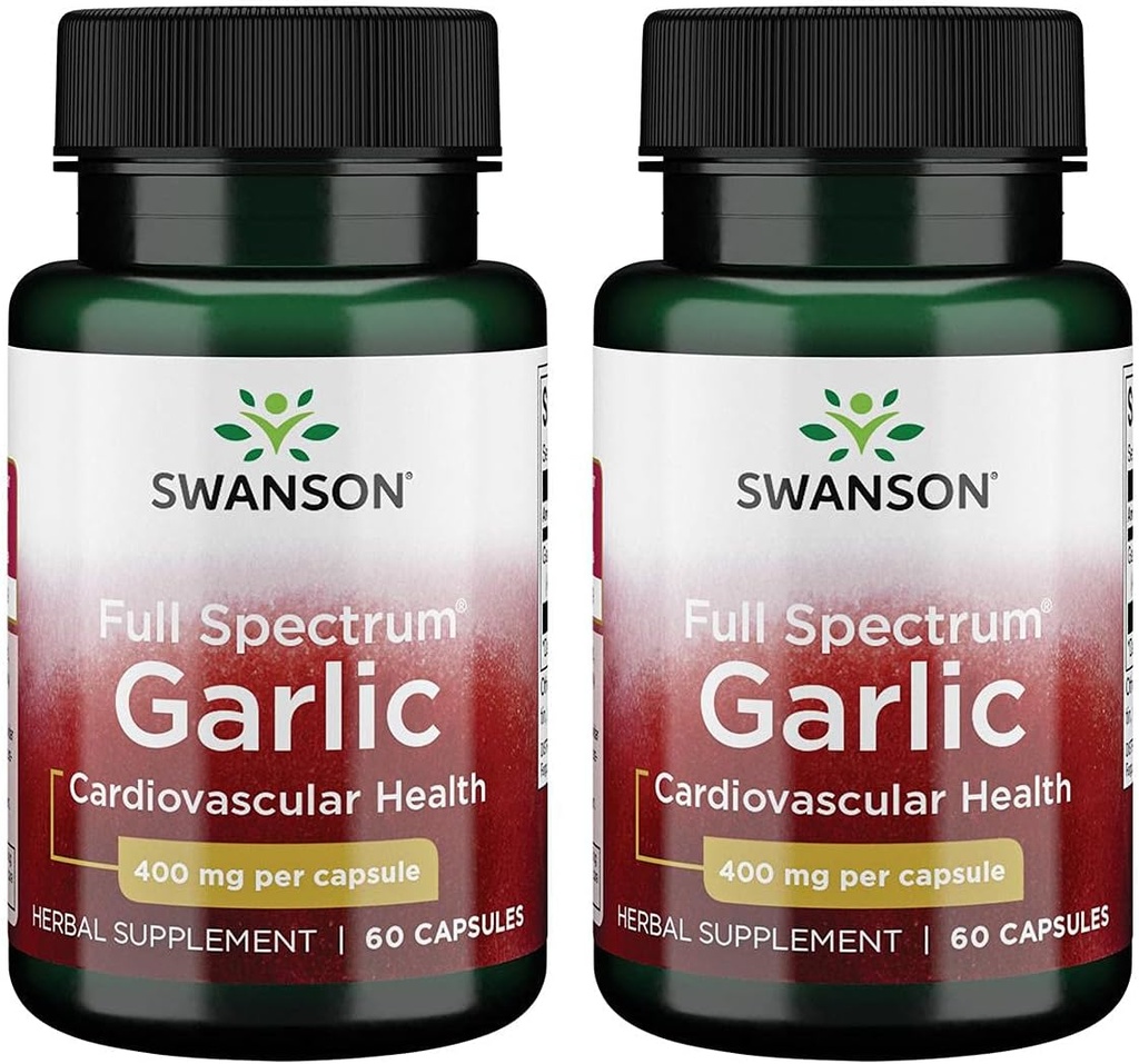 Swanson Full Spectrum Σκόρδο (Αγαπάει) 400 Milligrams 60 Κάψουλες (2 Συσκευασία)