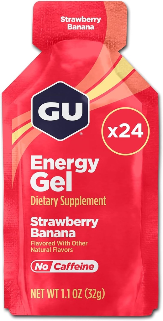 GU Energy Original Sports Beslenme Enerji Gel, Strawberry Banana, 24 Kont Box