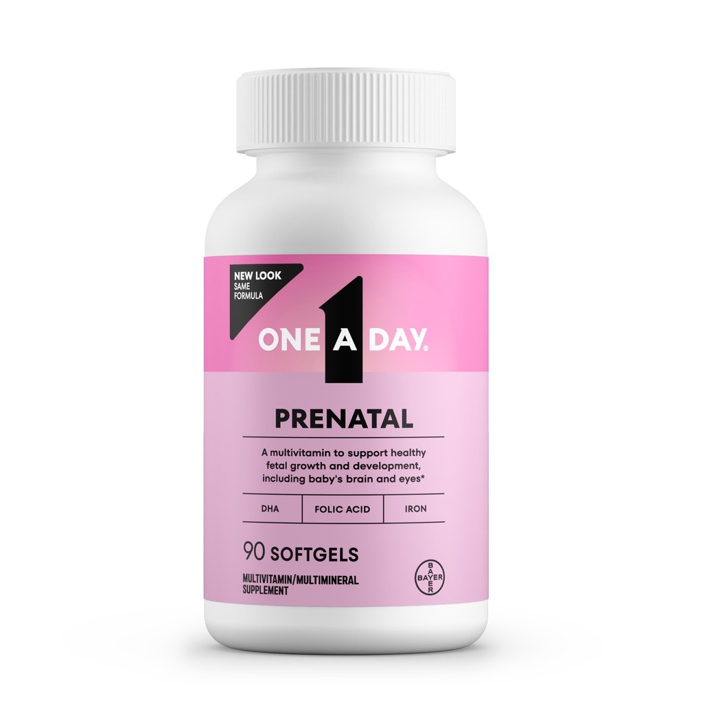 Bir Gün Prenatal Vitaminler- Folic Asit, Demir, Omega- 3 (DHA), Kadınlar için hamilelik Vitaminleri, Anne ve Bebek Desteği için Prenatal Multivitamin, Hamile 90 Ct (Pazarlama)