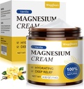Uyku için Magnezyum Cream - Doğal Topical Lotion for Pain & Leg Cramps, Muscle Relaxation, Calm - Nighttime Body Butter for Deep Hydration - Safe for Kids (Vanilla)