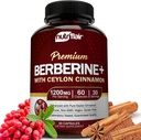 NutriFlair Premium Berberine HCL 1200 mg, 60 Capsules - Plus Pure True Ceylon Cinnamon, Supplements Pills, Immune System Supports