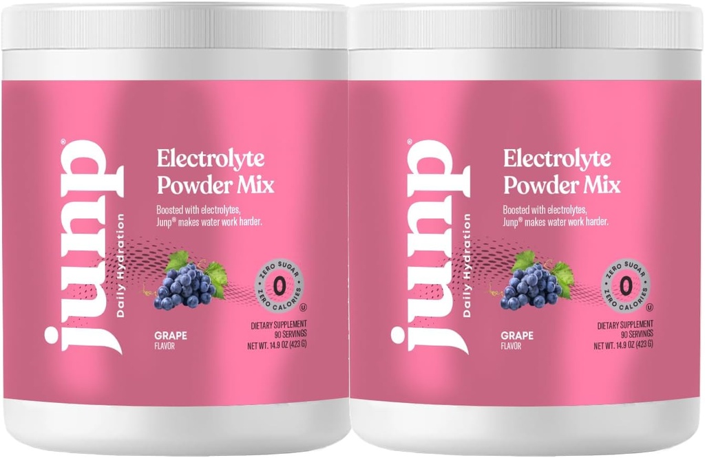 JUNP Electrolytes Toz No Sugar No Carbs – Vine Ripated Grape Infüzyon Iine - Pyum & Salt Electrolyte Hydration Toz Zero Calorie Sugar Free Electrolyte Toz,180 Servisler