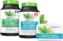 Zenwise Υγεία Digestive Ένζυμα, πράσινο εκχύλισμα τσαγιού, και δωρεάν ταξιδιωτικό κασσίτερο