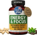 Green Regimen Energy & Focus Capsules - Sustained mental Clarity için Doğal Nootropic Supplement, Gelişen Concentration & Alertness - No Crash, Vegan, Non-GMO - 60 Capstained mental Clarity için