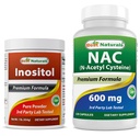 En İyi Doğallar Inositol Toz 1 Lb & NAC 600 mg