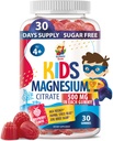 Çocuklar ve Gençler için Sugar-Free Magnezyum Gummies - 500 mg Calm Magnezyum Citrate - Uyku, Mood & Muscle Support - 30 Days Supply